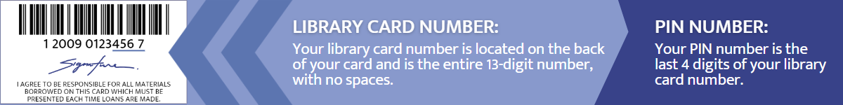 Your PIN number is the last 4 digits of your library card number.