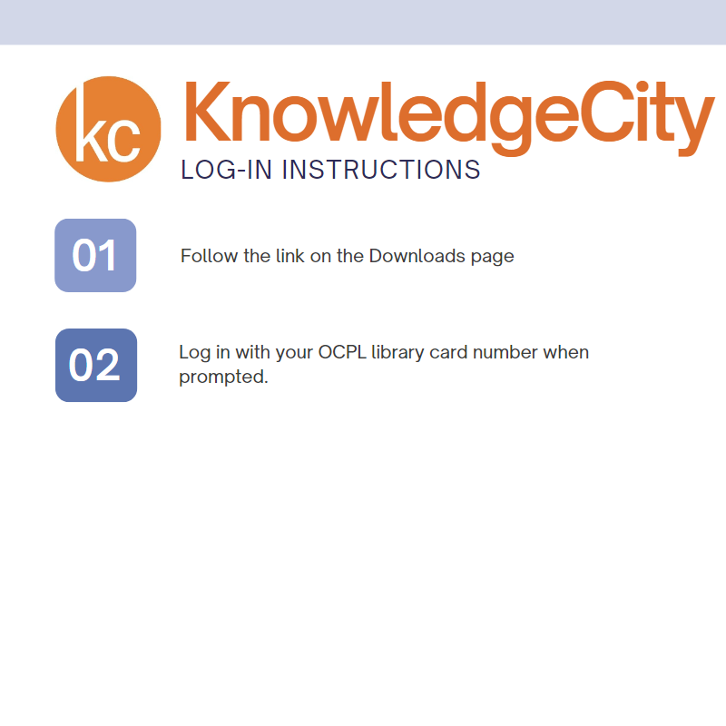 Log in with your OCPL library card number when prompted.
