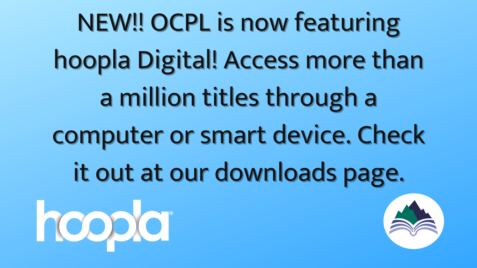 OCPL now has HOOPLA Digital for e-books and other downloads