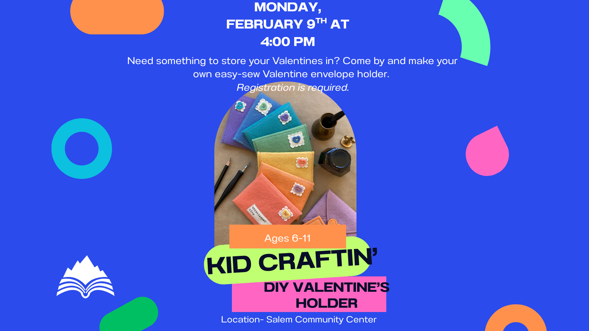 Kid Crafting, Valentine Holder, Salem Library, Monday, Feb 9, 4:00 PM