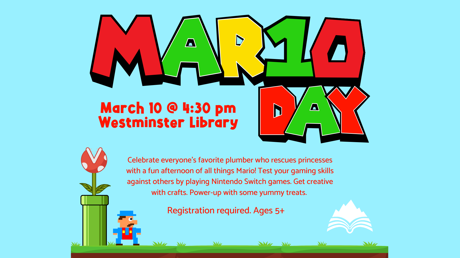 Mar10 Day, Tuesday, March 10, Westminster Library, 4:30 PM