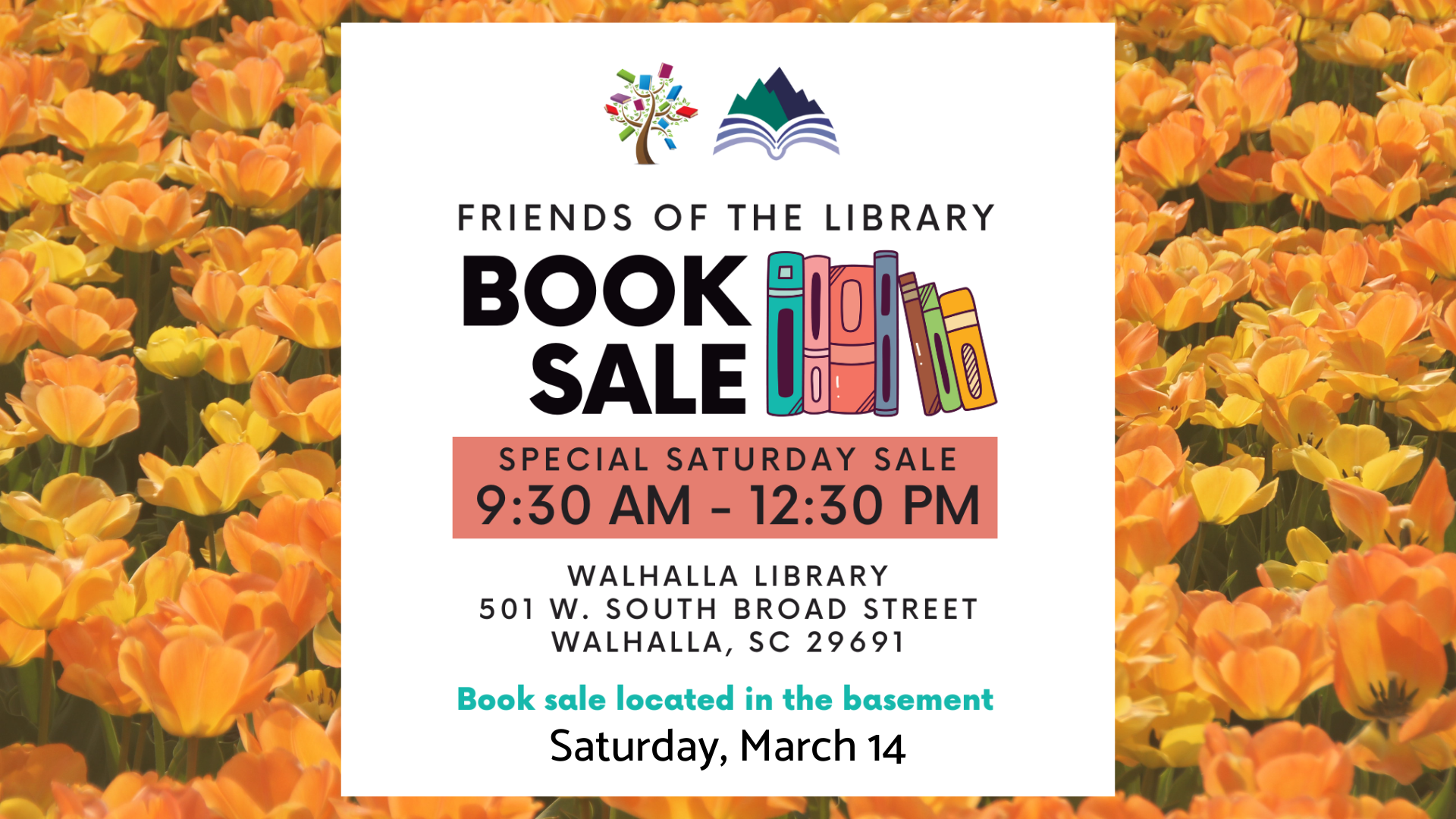 Saturday Book Sale, March 14, 9:30 - 12:30, Walhalla Library
