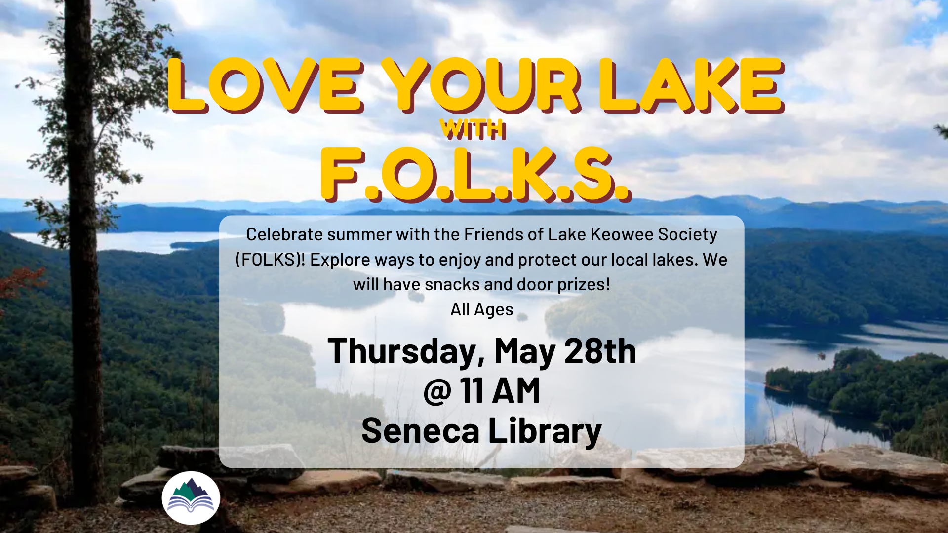 Love our Lakes with Friends of Lake Keowee Society (FOLKS), Seneca Library, Thursday, May 28, 11 AM
