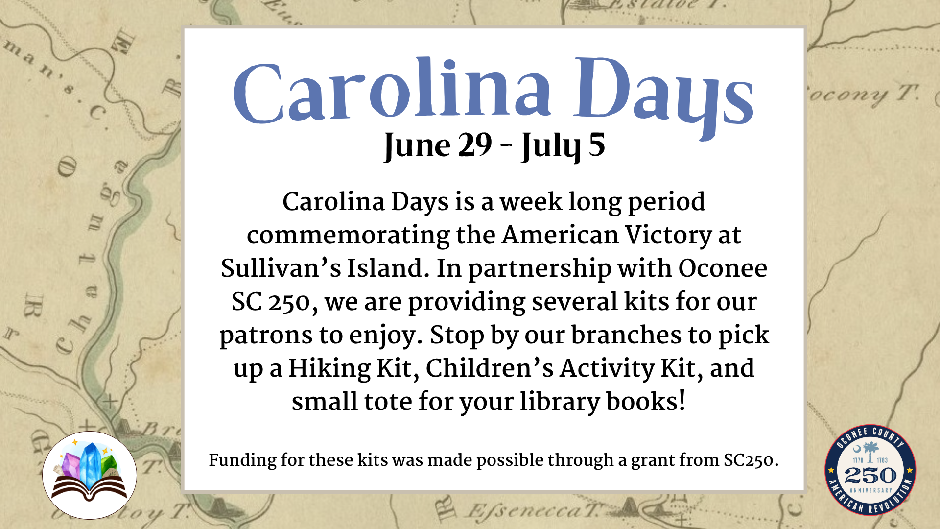 Carolina Days, June 29- July 5, all locations-free giveaways for kids