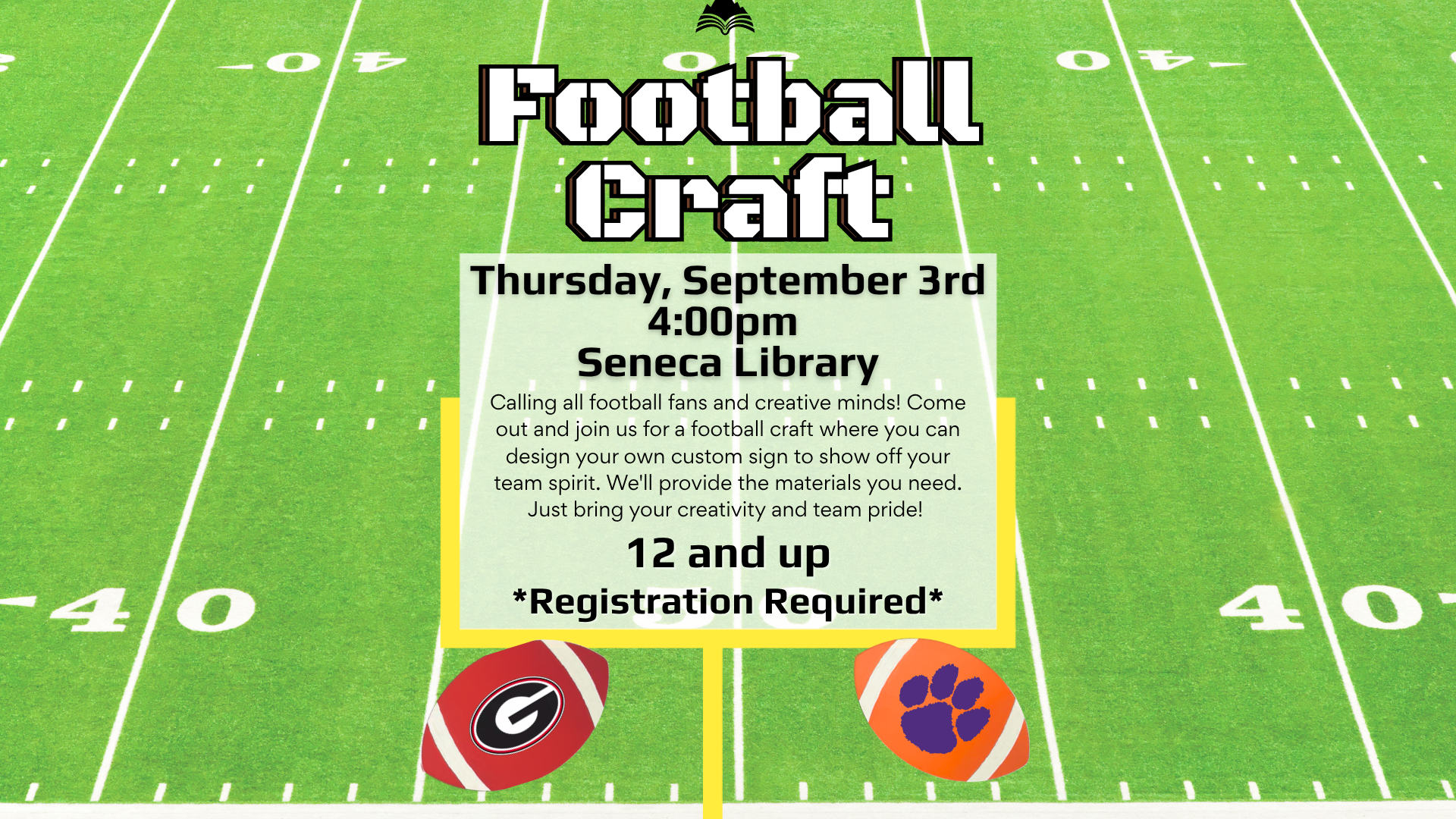 Football Craft, Seneca Library, Thursday, September 3, 4 PM