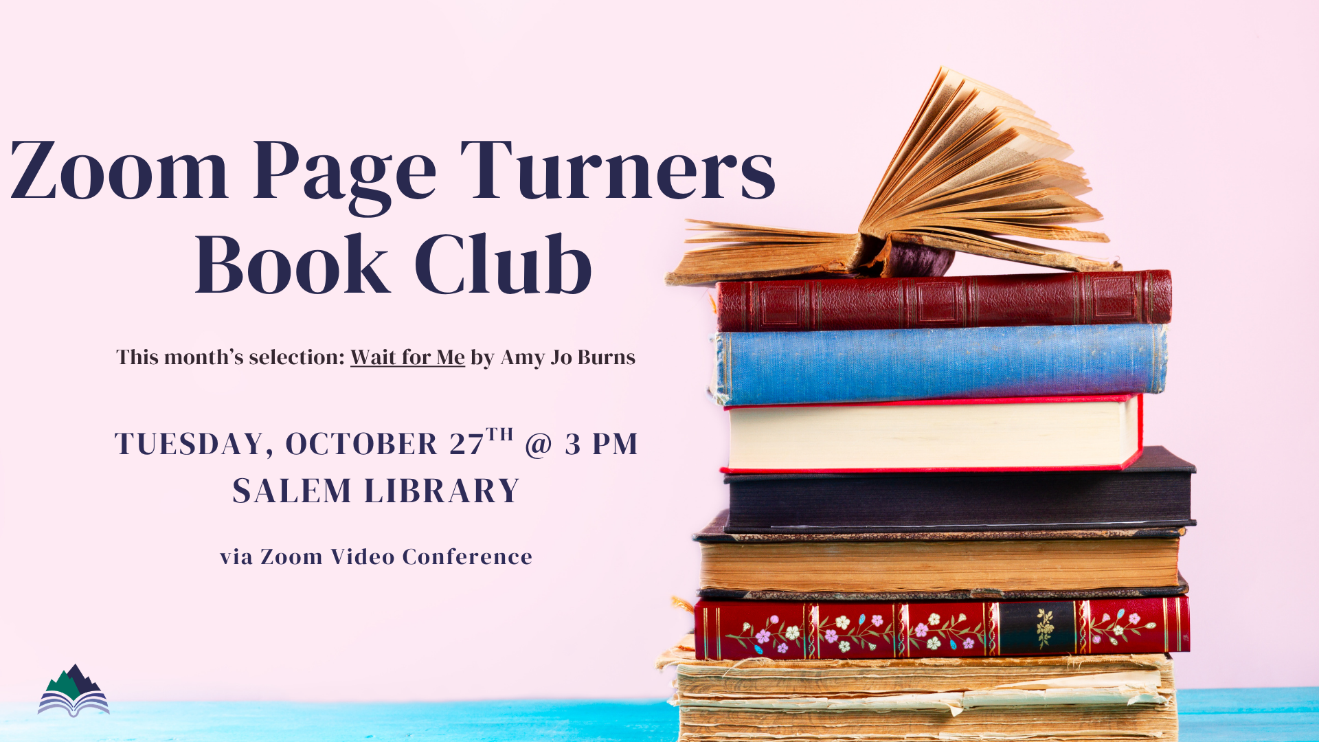 Zoom Page Turners Book Club, Salem Library (via Zoom online), Tuesday, October 27, 3:00 PM